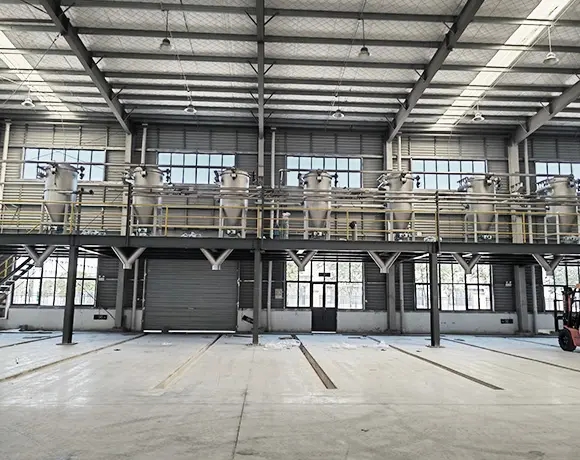 Convrying of plastic raw material for SPC flooring plant